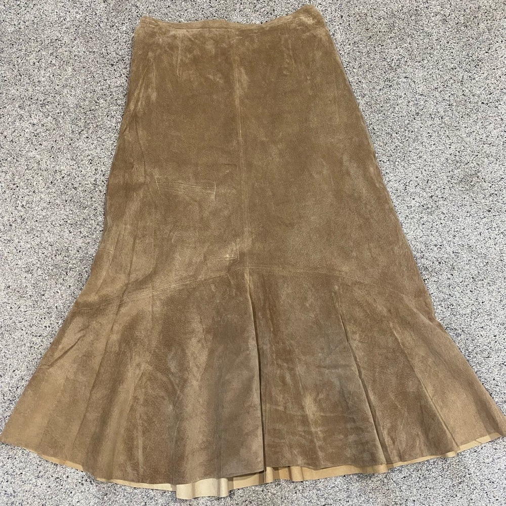 Brandon Thomas Tan Midi Skirt